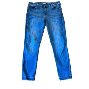 Warp & Weft high rise skinny 30x28 turn down hem jeans